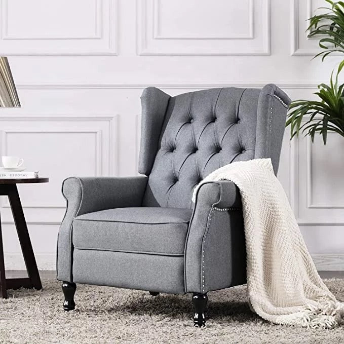 Elizabeth Tufted Fabric Vintage Armchair Recliner Sofa