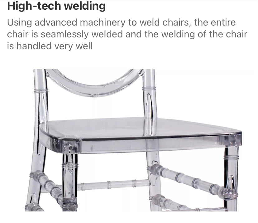 Ghost Chair Clear Masiv Plastic Resin Transparent Event Tiffany Chiavari Phoenix Event Chairs