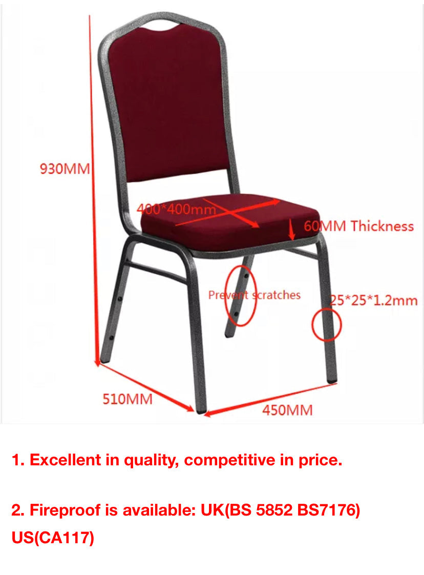 Event Chair Stacking Aluminium Blue Banquet Dining Chair