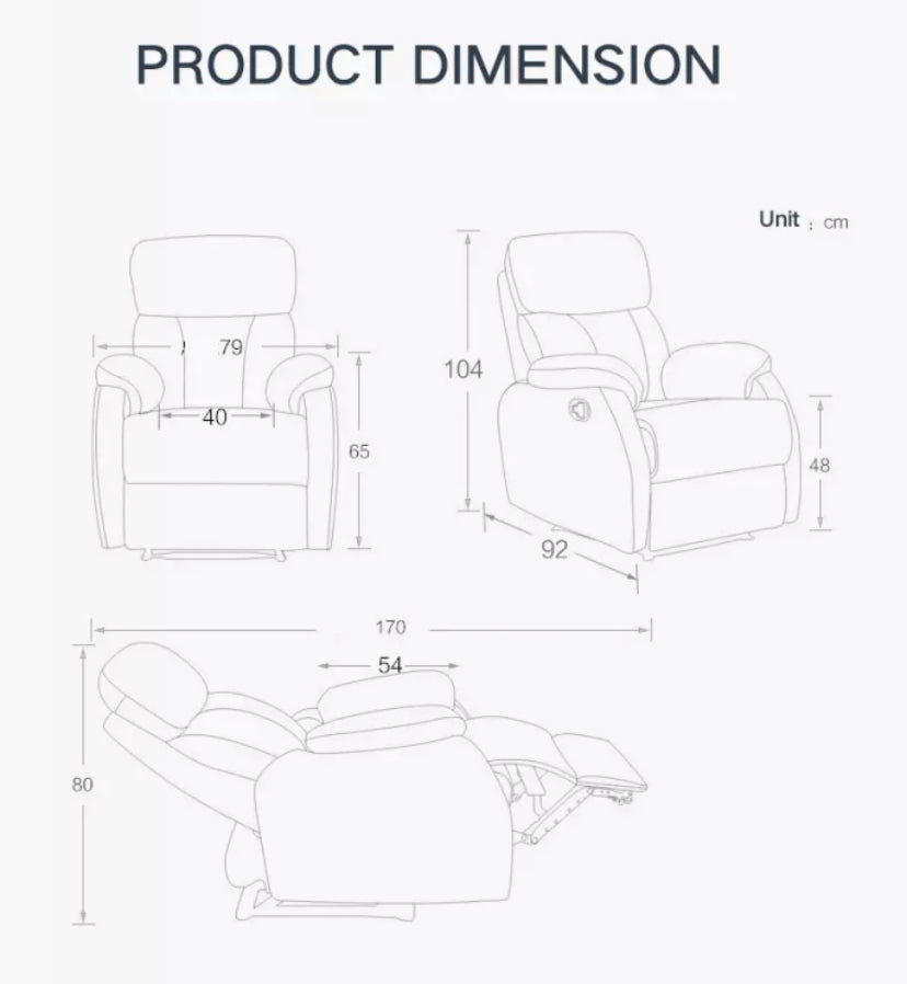 Recliner Single Chair Leisure Style Lounge Single Recliner Sofa Chair