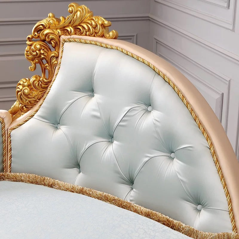 Couch European Chaise Lounge Sofas Luxury Solid Wood Gold Carving Couch