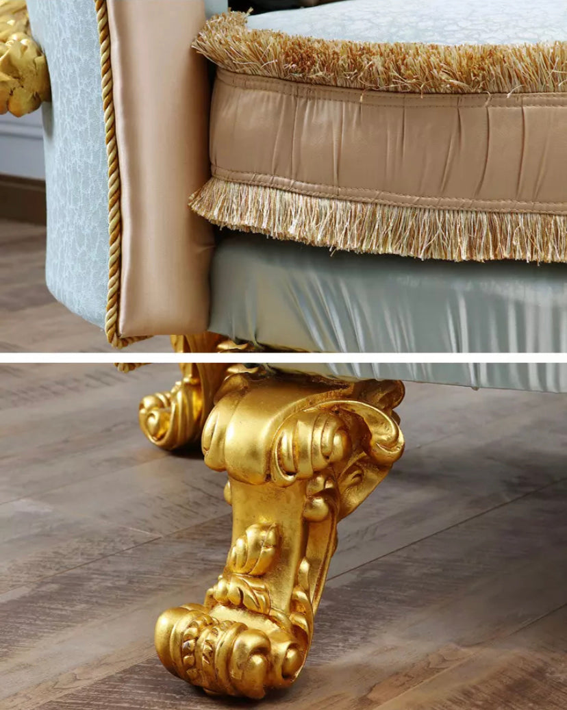 Couch European Chaise Lounge Sofas Luxury Solid Wood Gold Carving Couch