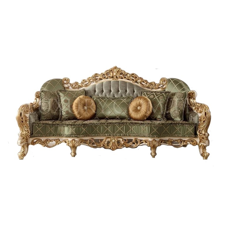 3 Seater Sofa European Hand Made Carved Luxury Baroque Couches Living Room Furniture