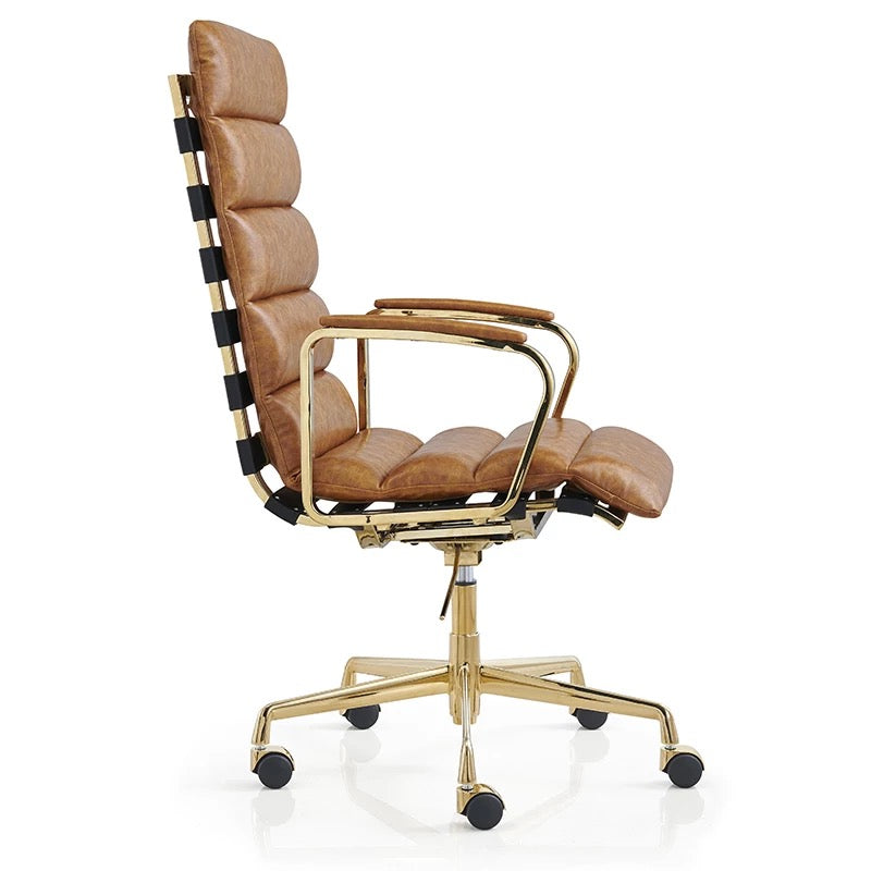 Office Chair Luxury Gold Ergonomic Swivel Executive Computer Chair