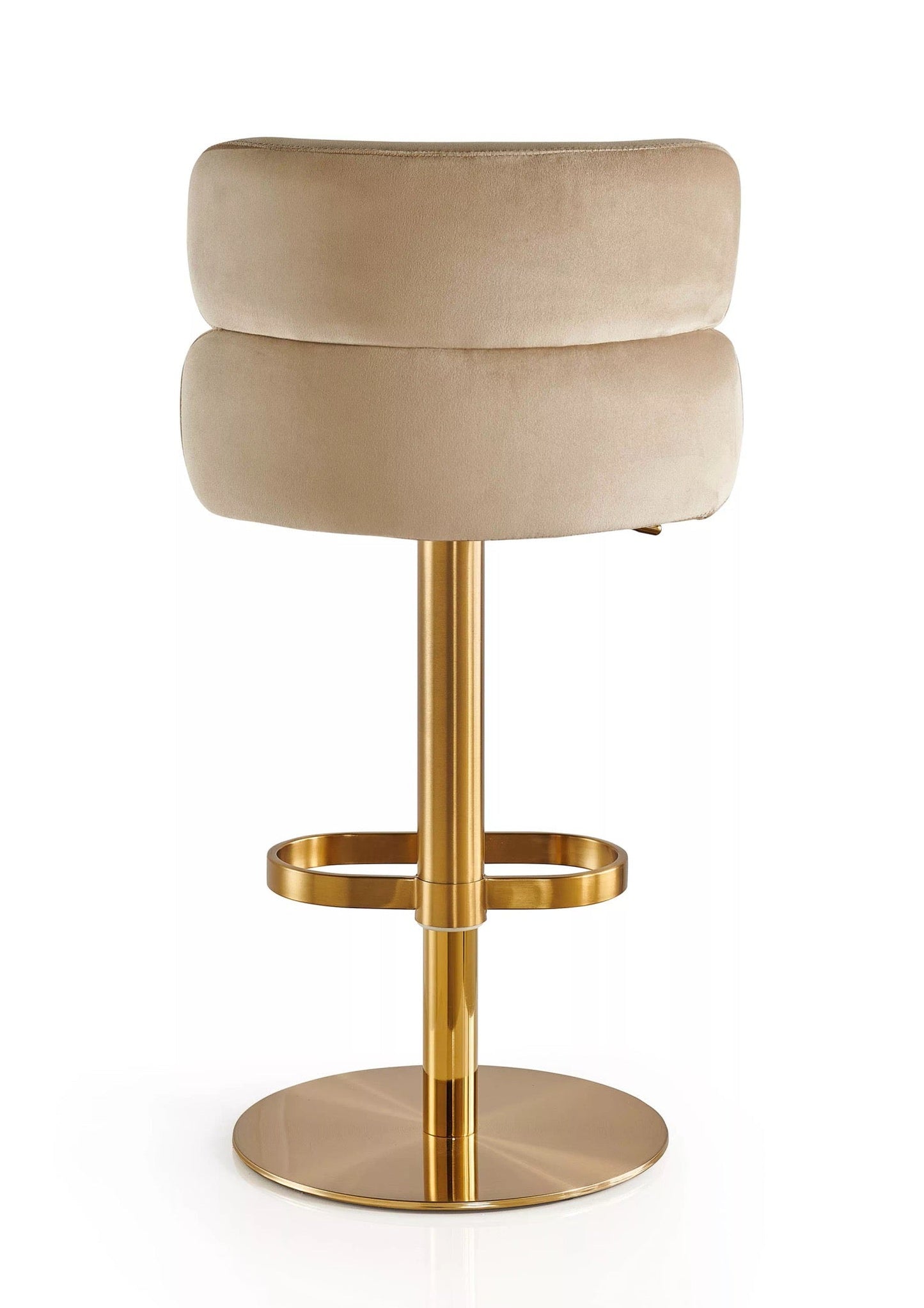 Stool Chair Velvet Gold Stainless Steel Swivel Adjustable Luxury Bar Chair