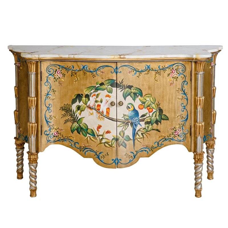 French Style Sideboard Plus Wall Art Hand Painted Oriental Baroque Design Furniture