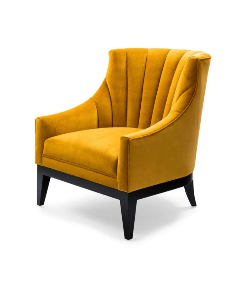 Wing Chair New Velvet Fabric Single Sessel Living Room Modern Leisure Solid Wood Wing Chairs