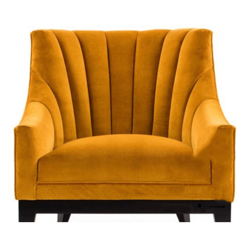 Wing Chair New Velvet Fabric Single Sessel Living Room Modern Leisure Solid Wood Wing Chairs