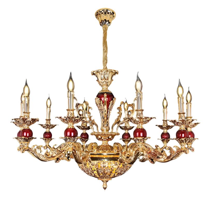 Chandelier Pendants Lights New Vintage Design Large Red Zinc Alloy Glass Arm Chandelier