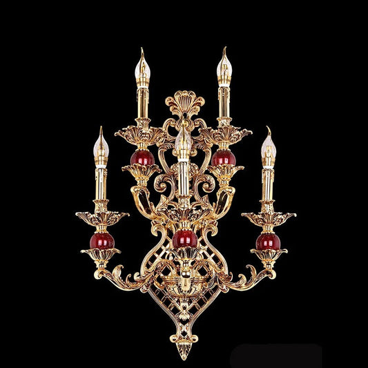 Chandelier Pendants Lights New Vintage Design Large Red Zinc Alloy Glass Arm Chandelier