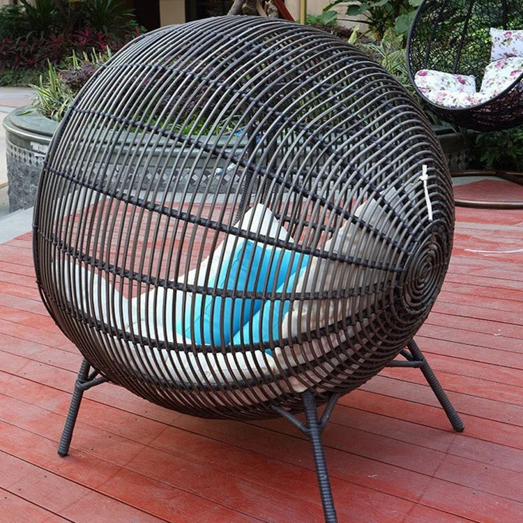 Outdoor Furniture Balcony Garden Rattan Bed Lounge Chair Hotel Club Indoor Outdoor Single Rattan Chair