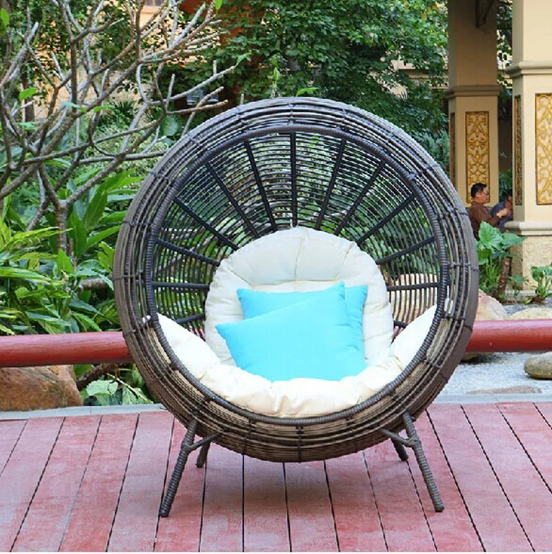 Outdoor Furniture Balcony Garden Rattan Bed Lounge Chair Hotel Club Indoor Outdoor Single Rattan Chair