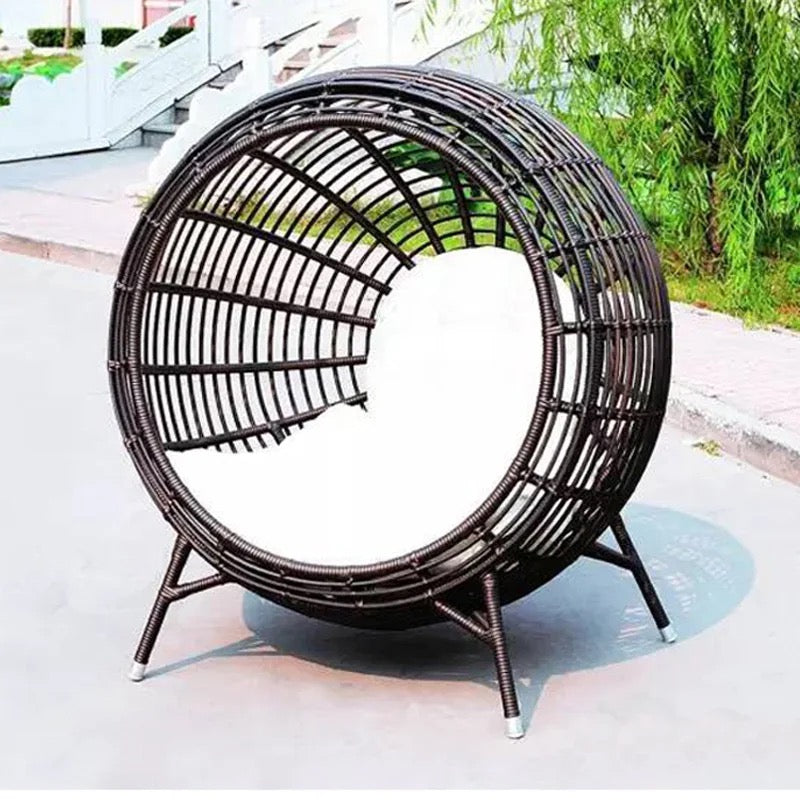 Outdoor Furniture Balcony Garden Rattan Bed Lounge Chair Hotel Club Indoor Outdoor Single Rattan Chair