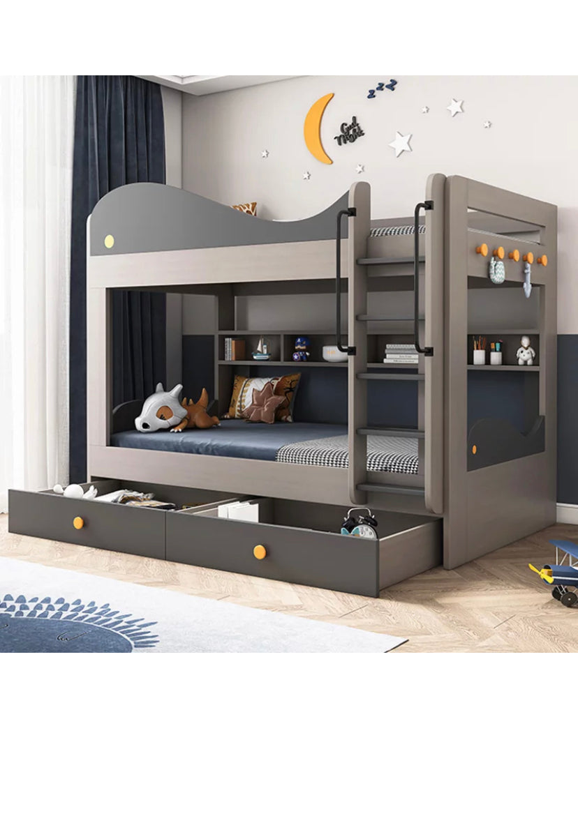 Kids Beds Modern Children's Bunk Bed Luxury Furniture With Drawer Storage Single Kinder Bunk Bett