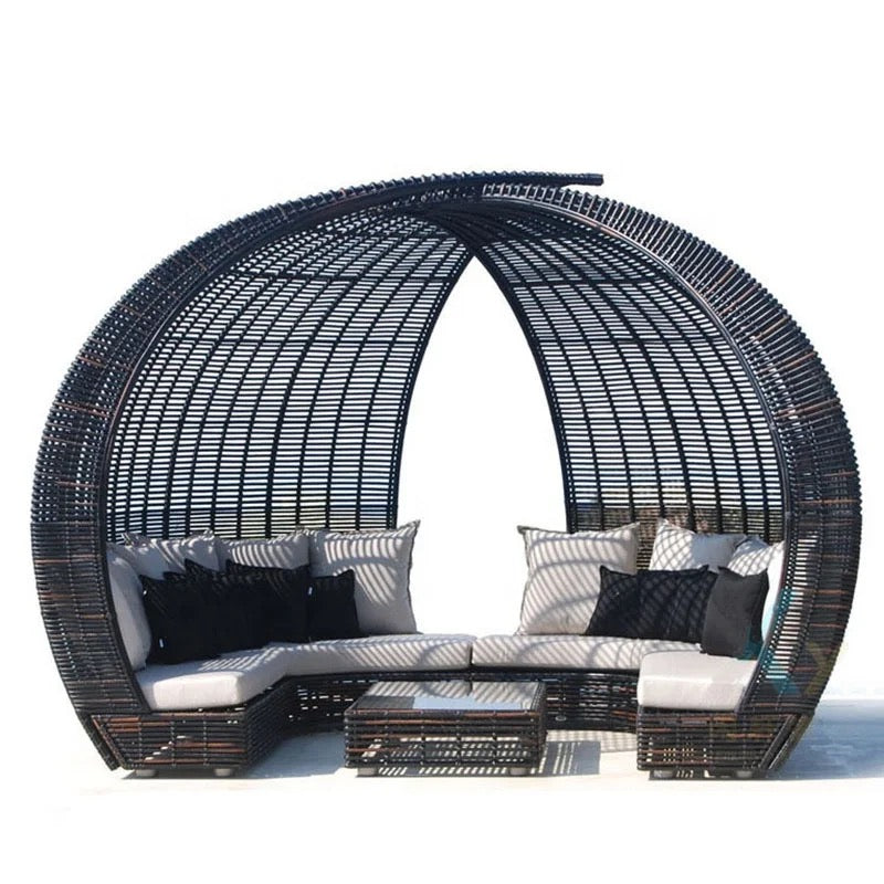 Otdoor Furniture Set New Design Round Rattan Garden Nest Bed Furniture