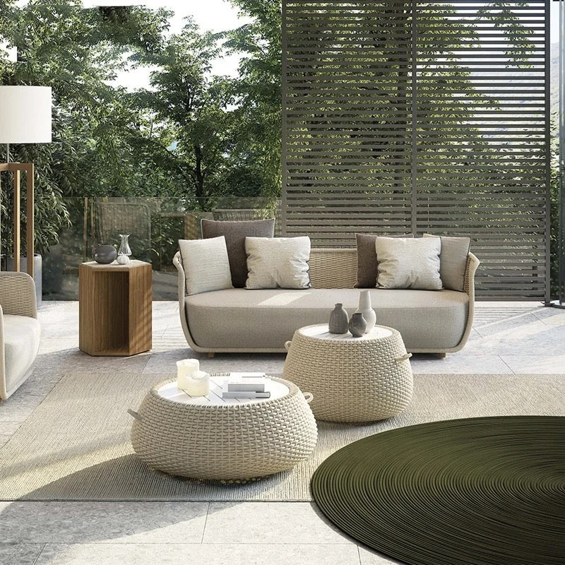 Outdoor Furniture Courtyard Villa Outdoor Garden Rattan Set Nordic Combination Rattan Design Furniture 