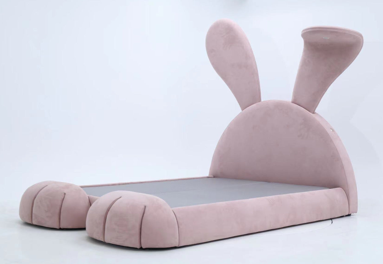 Kids Bedroom Set High Quality Velvet Cute Bunny Children's Bedroom Bed Set