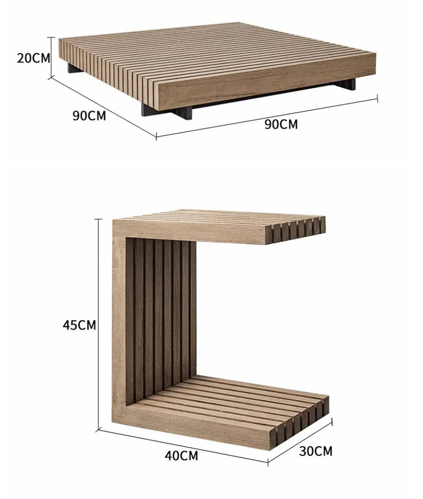 Outdoor Furniture Set Designer Dreamhause Teak Wood Sofa Set Villa Courtyard Terrace Garden Leisure Solid Wooden Furniture