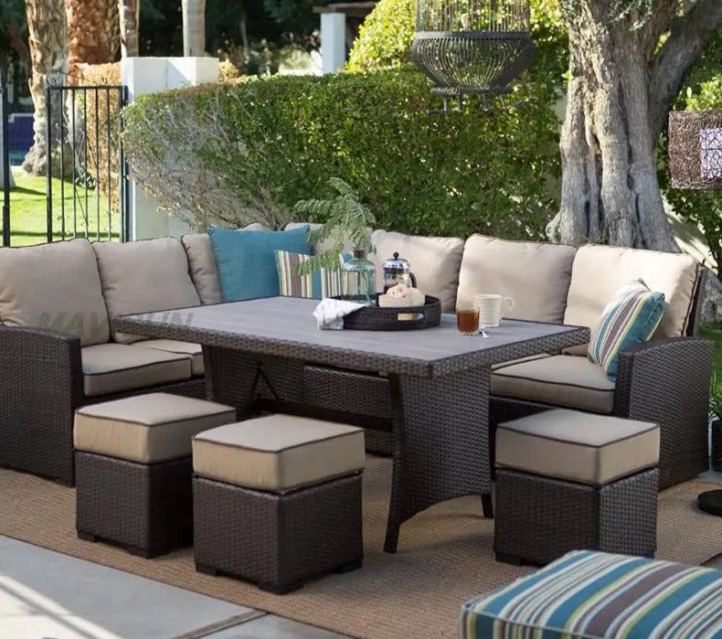 Outdoor Furniture Set New Design Rattan Leisure Corner Sofa Combination Patio Balcony Terrace Garden Furniture