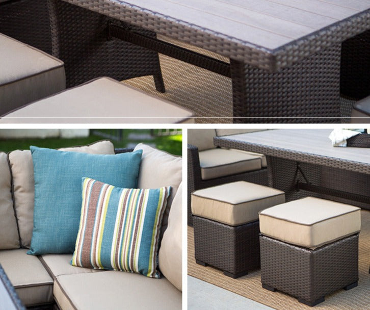 Outdoor Furniture Set New Design Rattan Leisure Corner Sofa Combination Patio Balcony Terrace Garden Furniture