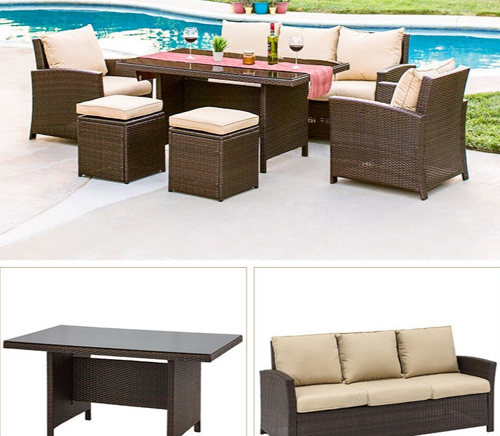 Outdoor Furniture Set New Design Rattan Leisure Corner Sofa Combination Patio Balcony Terrace Garden Furniture