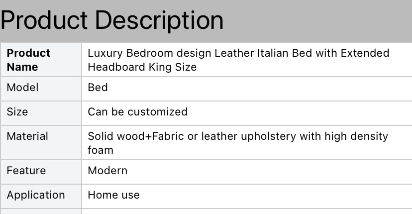 King Size Beds Luxury Bedroom Design Leather Italian Bed Extended Headboard King Size Betten