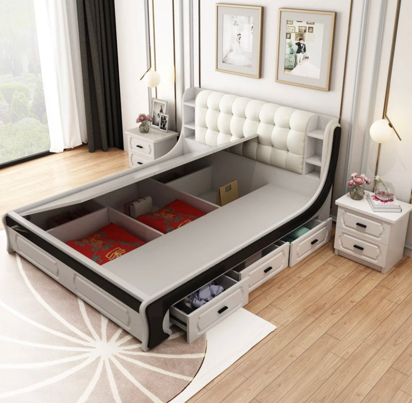 Double Bed Modern Design Wooden Bett Home Furniture Up Holstered Bedroom Bed