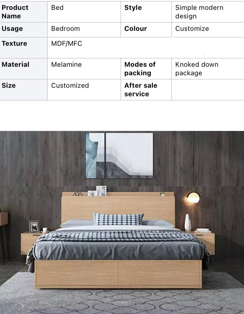 King Queen Size Bed Modern Design Bedroom King Queen Bett Drawers Storage Beds 