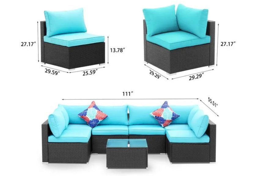 Outdoor Furniture Sets Rattan Courtyard Terrace Balcony Garden Combination Waterproof Carton Sofa Set