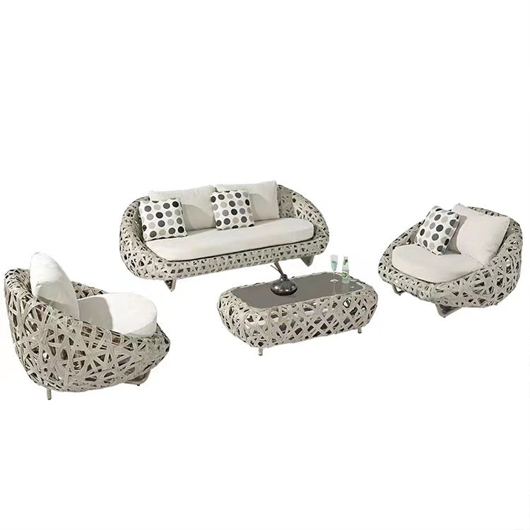 Outdoor Furniture Terrace Garden Luxury Rattan Sofa Lounge Set