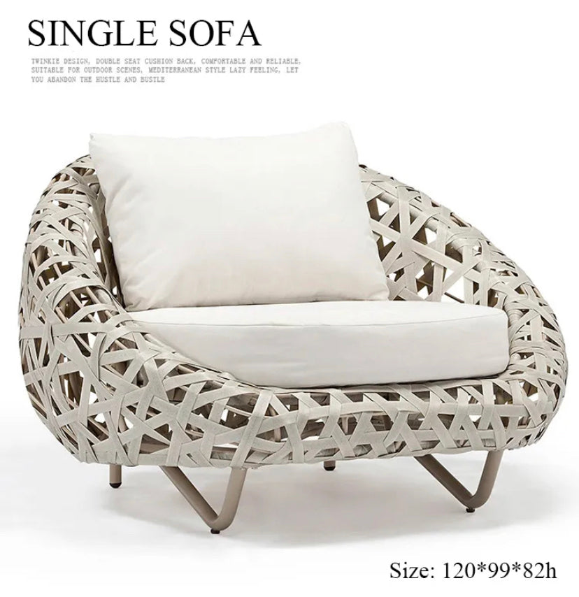 Outdoor Furniture Terrace Garden Luxury Rattan Sofa Lounge Set