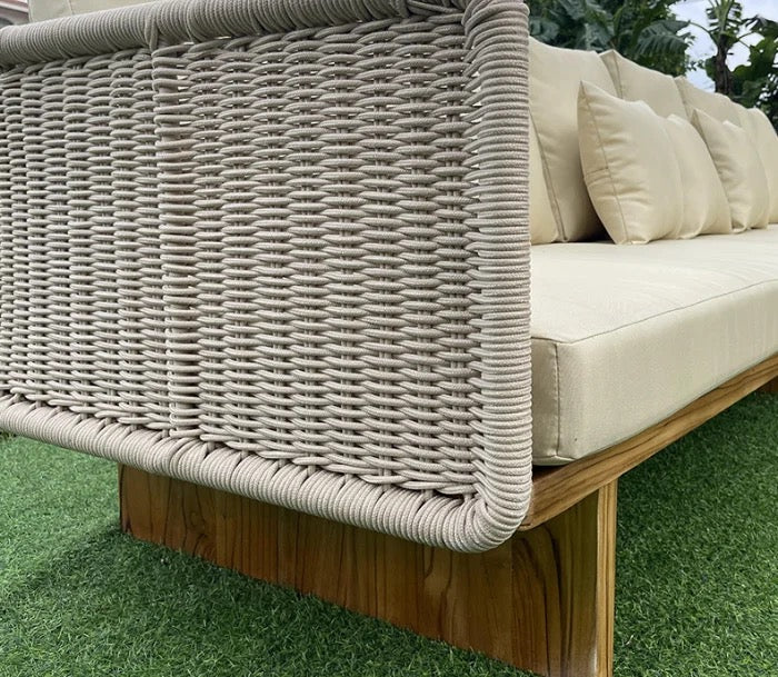 Outdoor Furniture Set Courtyard Villa Balcony Garden Rattan Weave Waterproof Recreational Rattan Sofa Set