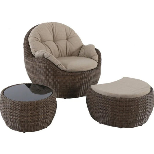 Outdoor Furniture Garden Balcony Patio Lounger Wicker Rattan Furniture Set 