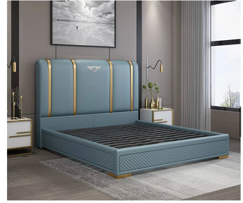 King Size Beds Blue Modern Leather Metal Beds Bedroom Furniture Design Betten