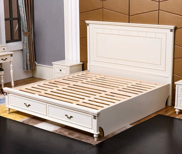 Double Bed Bedroom Furniture Modern Bett Solid Wood Frame Double Bed