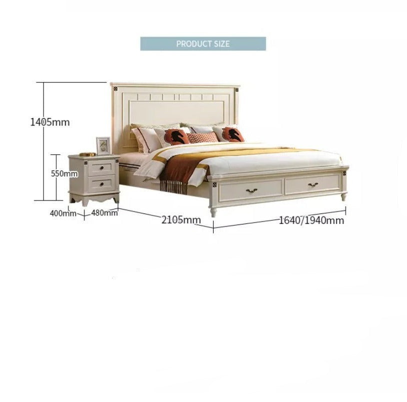 Double Bed Bedroom Furniture Modern Bett Solid Wood Frame Double Bed