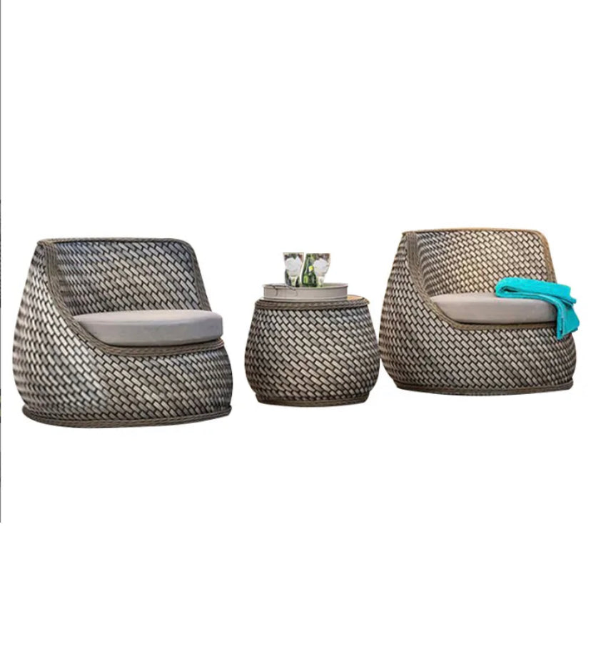 Outdoor Furniture Rattan Woven Leisure Garden Open Air Three Piece Furniture Set