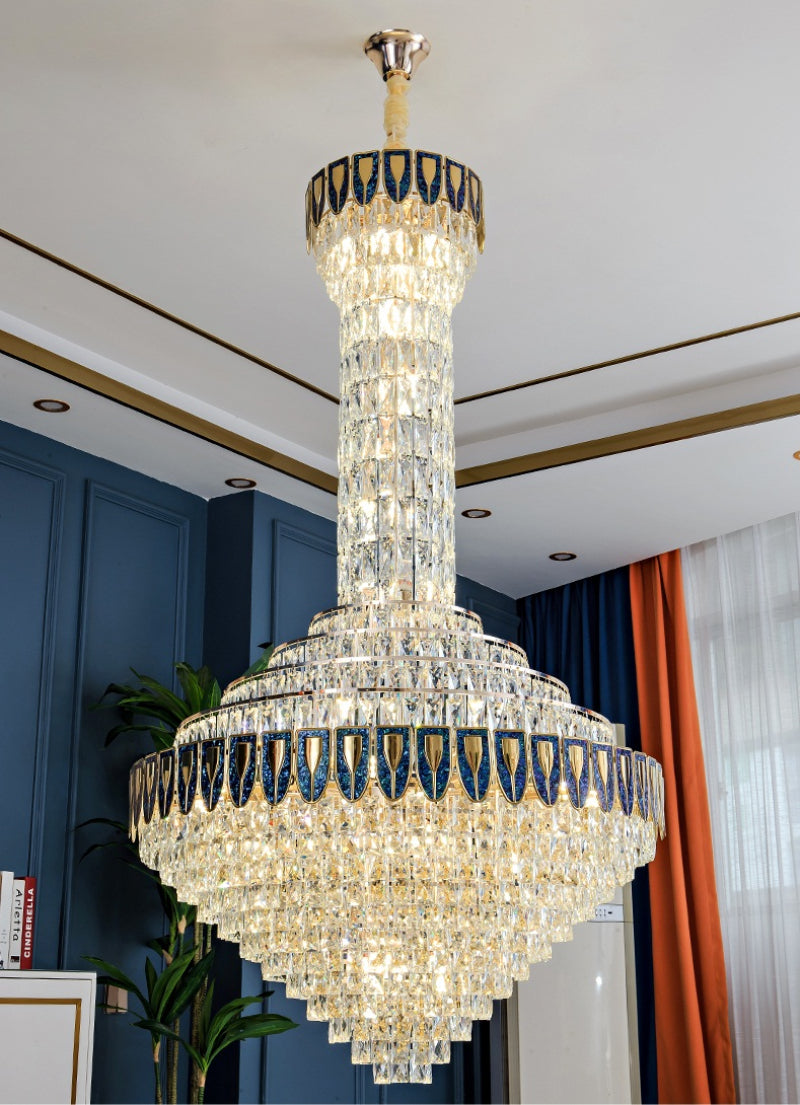 Chandelier Shell Crystal Living Room Hollow Hall Long Decorative Lighting Chandeliers