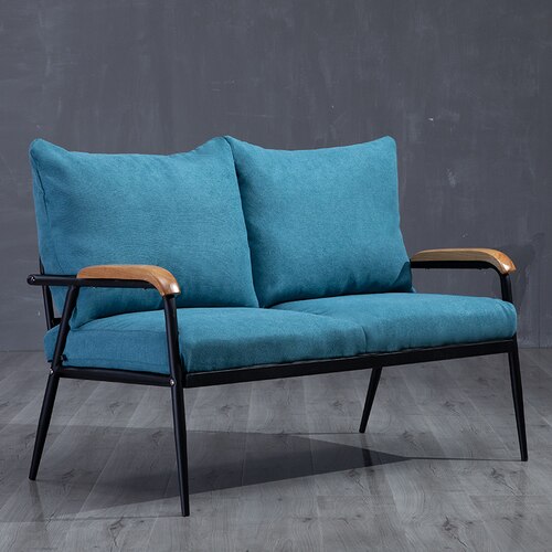 Sofa Nordic Fabric Small Apartment Iron Sofa Chair Furniture Armchair Couch Sofas