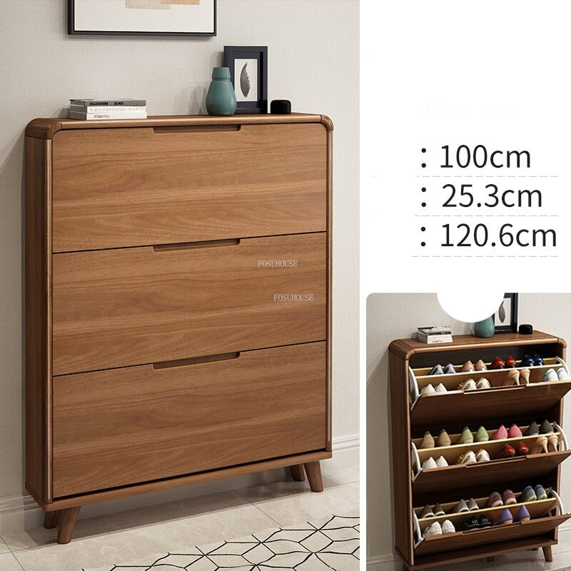 Shoe Cabinets Ultra Thin Wooden Furniture Large Capacity Tipping Shoe Rack Modern Storage Schuhschränke