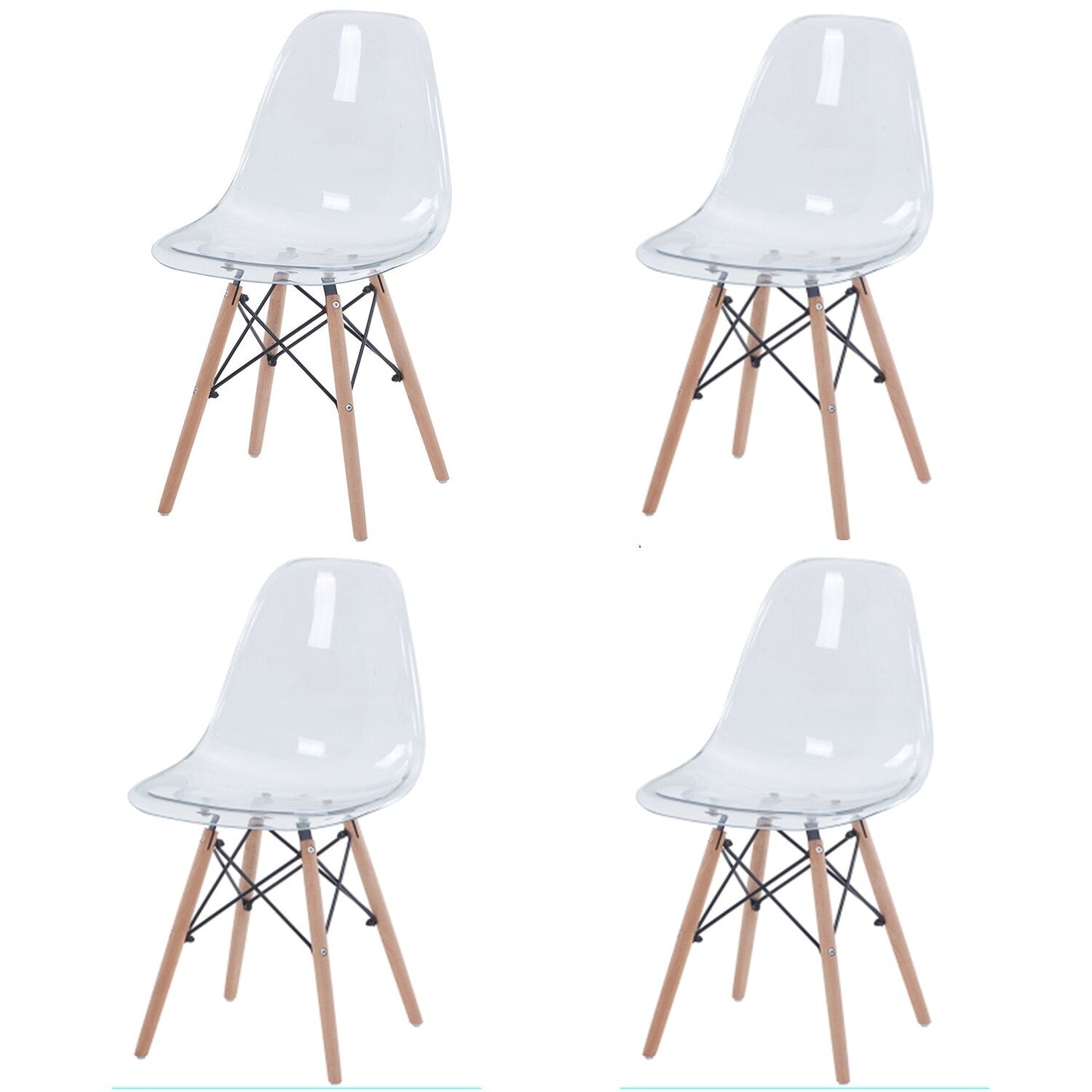 Ghost Chairs Transparent Modern Event Crystal Solid Wood Ghost Chairs