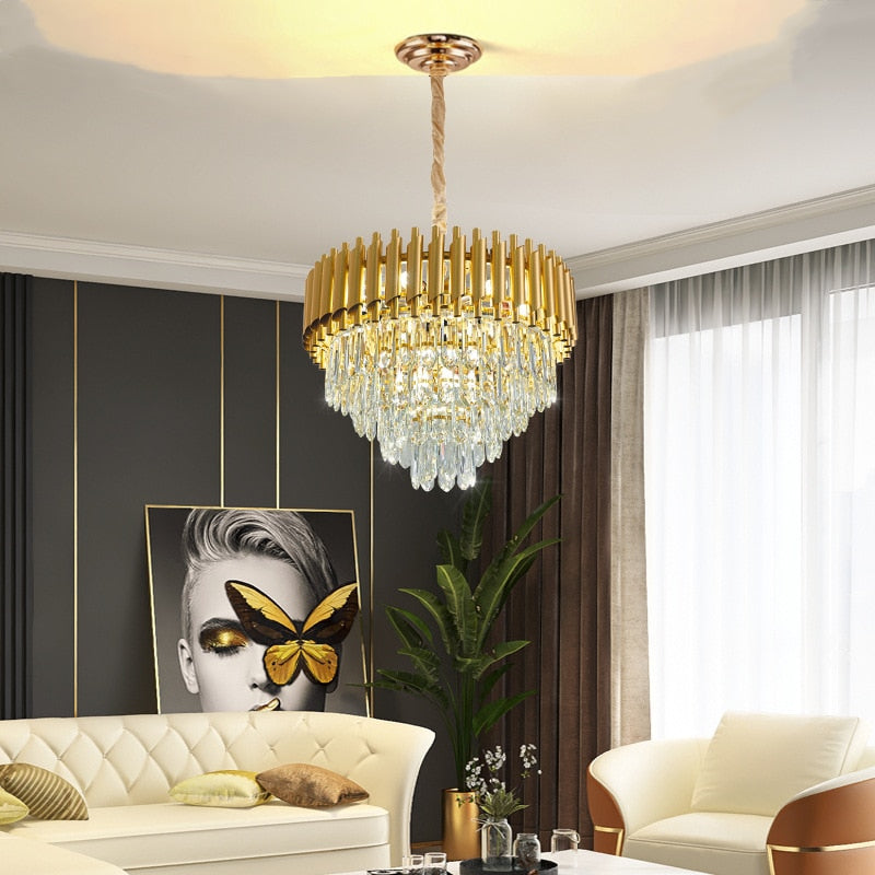 Chandelier Modern Crystal Led Hanging Luster Chandeliers