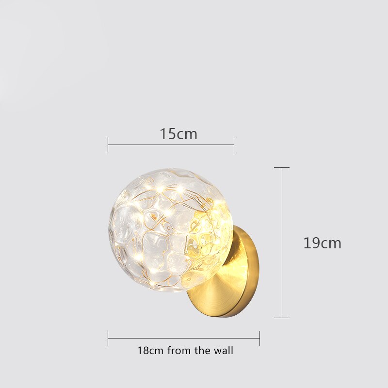 Wall Lamps Personalized Warm Color Bedside Copper Ball Glass Wall Lights