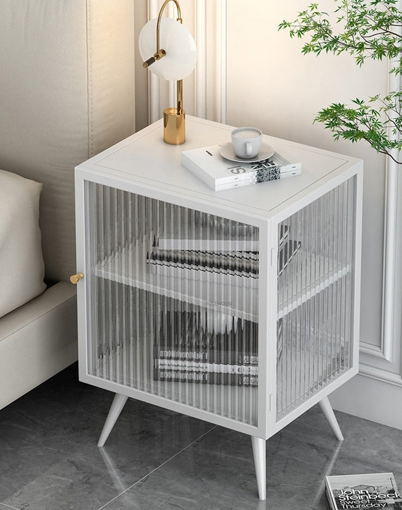 Bedside Cabinet Bedroom Nachttisch Light Luxury Storage Cabinet Ins Glass Creative Nightstands