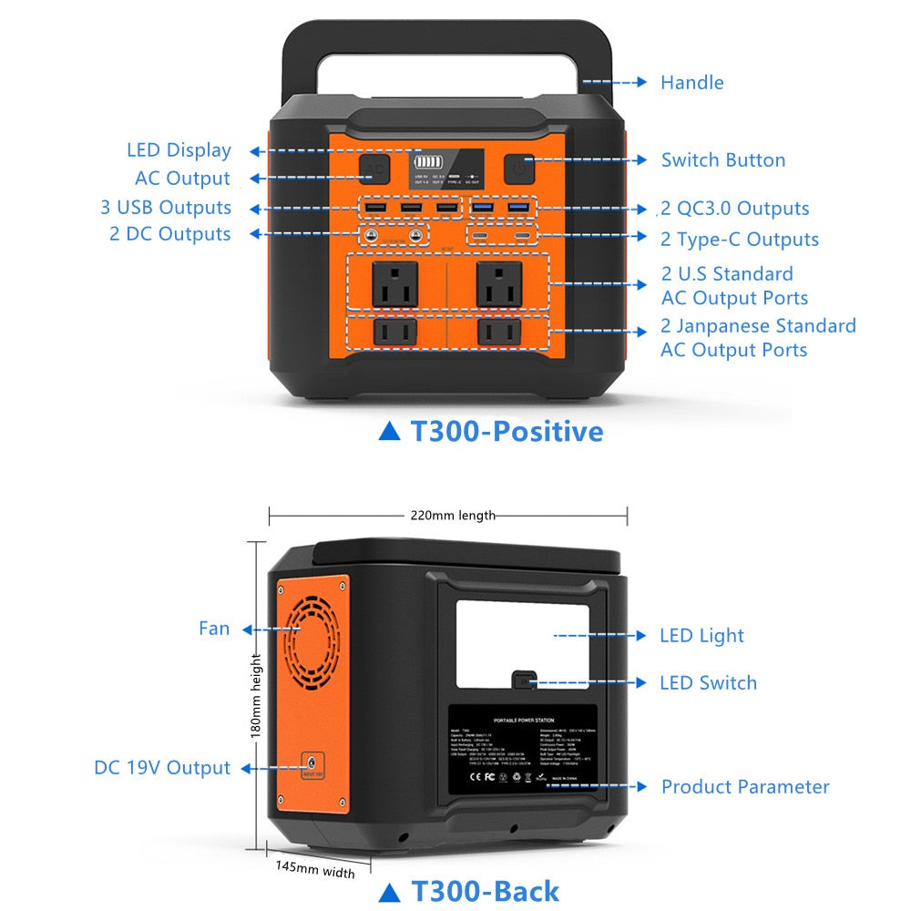 Power Bank Portable Power Station Emergency Energy Storage Power Solar Generator 