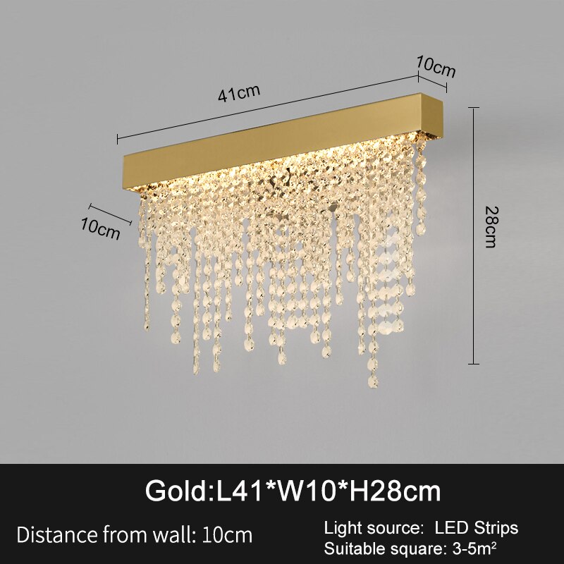 Wall Lamps Modern Crystal Gold Sconce Bedside Wall Lights