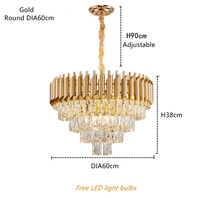 Chandelier Modern Crystal Led Hanging Luster Chandeliers