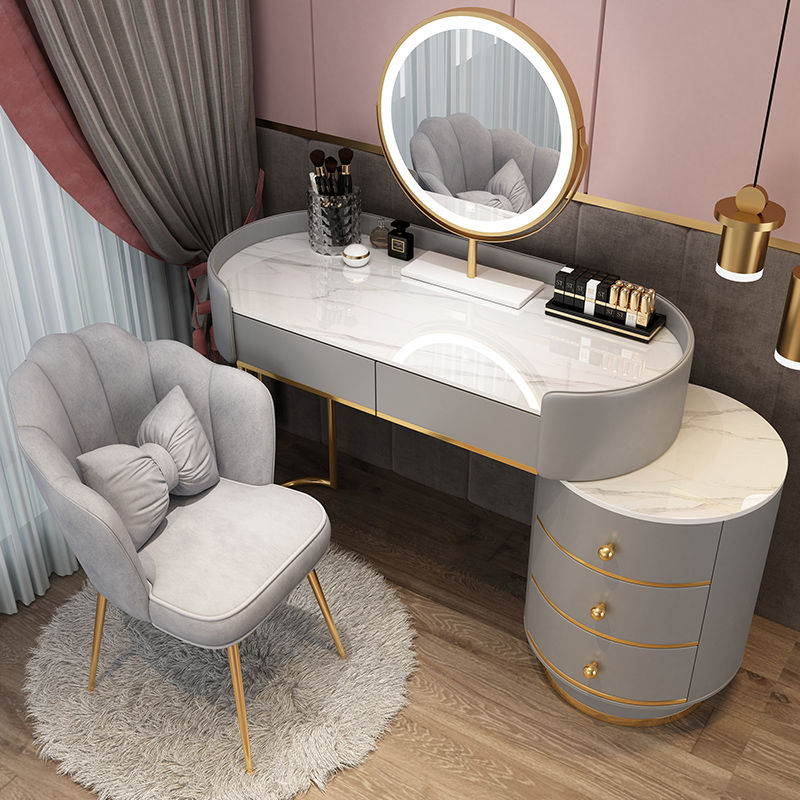 Bedroom Vanities Modern Minimalist Leather Schminktisch Set Bedroom Furniture Dressing Table Set