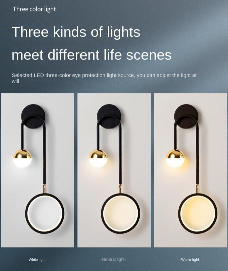 Wall Lamps Modern Led  Nordic Sconce Round  Rotatable Corridor Bedside Wall Lights