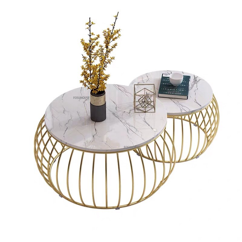 Coffee Table Luxury Creative Marble Tisch Minimalist Design Round Couchtisch Retro Ins Side Tables